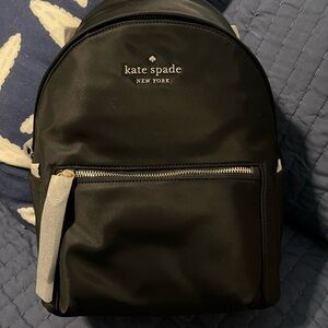 kate spade black nylon backpack with gold hardware